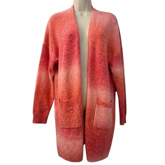 Talulah Ombre Pink Wool Blend Open Front Cardigan Sweater, Size S - Picture 1 of 10